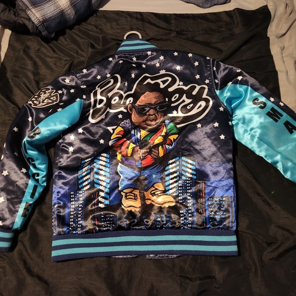 Biggie Smalls Bad Boy Records Headgear Classics Men's 90s Satin PUFFY Jacket - Picture 6 of 10